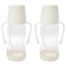 아가프라 라온 빨대컵, 350ml, 2개, Ivory