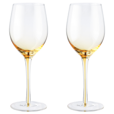 메종오브제 시에르 그라데이션 크리스탈 레드 와인잔 옐로우, 2개