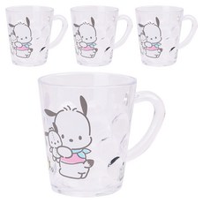 LiLFANT 三麗鷗角色透明圓點漱口杯, 帕恰狗, 4個