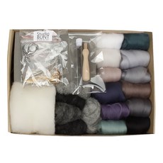 Studio Bund 羊毛針氈 DIY 入門基本工具+15 個配件套組, 1組, 泥土色系