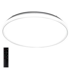 WONHA One Pound 圓形 LED 房間吸頂燈 75W + 遙控器組, 無頻閃 白色 + 晝光色 + 燈泡色 + 自然白光