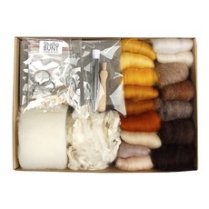 Studio Bund 羊毛針氈 DIY 入門基本工具+15 個配件套組, 1組, 大自然色系