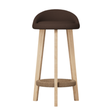 하비티 원목 스탠딩 스툴 홈바체어, 브라운, 1개