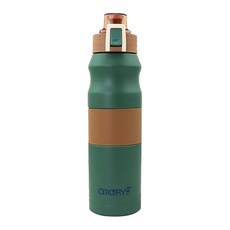 OMORY 簡約小清新大容量彈跳保冷/保溫瓶, 森林綠, 680ml, 1個