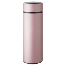 智能顯溫款 商務保溫瓶, 雙層保溫杯 500ML - 內裡304不鏽鋼, 外層210不鏽鋼, 莫蘭粉, 1個