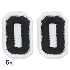Button King 東大門鈕扣王 熱接著式刺繡字母縮寫迷你布貼 O, 6個, 黑色