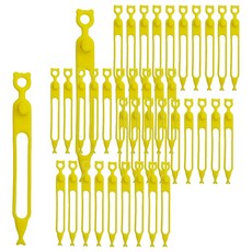 Link Cord 矽膠理線夾 電線整理束帶, 40個, 黃色