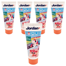 Jordan 清新荔枝味兒童牙膏 0~5歲, 75g, 1入, 5條