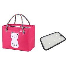 Beaurator 撒嬌貓咪瀝水沐浴袋+底座, 亮粉紅色, 1套