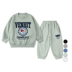 VENHIT 青少年款Champs棉質雙面布大學T運動長褲組