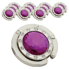 Herb Plus 水晶閃亮便攜式掛包鉤, 薰衣草紫, 12個