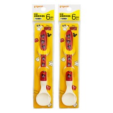 pigeon 貝親 米奇果汁湯匙 6個月以上, 紅色, 2支