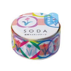 KING JIM HITOTOKI SODA 透明PET卷狀膠帶 2cm x 3m, 徽章, 1個