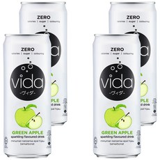 DyDo Vida 氣泡飲，青蘋果味，零卡路里，零糖，零食用色素, 325ml, 4罐