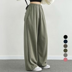 Withhuilin 女款運動鬆緊帶棉質寬褲