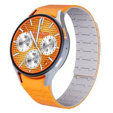 CALYX Galaxy Watch 相容矽膠磁吸錶帶, 柑橘黃, 1個