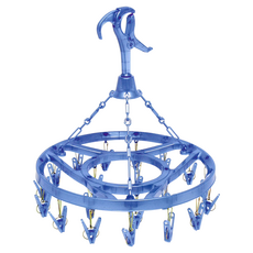 吉鷗 傘型吊巾架 藍色系 旋轉 曬襪子 曬毛毛巾 節省空間