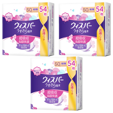 whisper 好自在 日本原裝進口 舒爽超吸收成人護墊 成人尿布 50cc 無翼型, 24cm, 54片, 3包