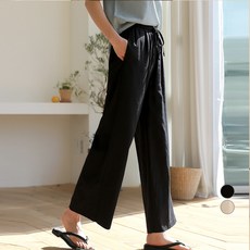 BBAE BBAE 女款亞麻抽繩寬褲