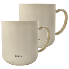 FaSoLa 日式仿陶瓷雙層朝暮漱口杯 白色 2組