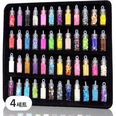 타이탄 프리미엄 네일 글리터 레진 아트 48종 세트, 4세트, 랜덤발송(색상, 디자인)