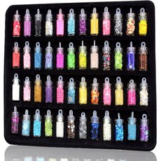 Titan 頂級美甲亮粉樹脂藝術48款套組, 隨機出貨(顏色, 設計), 1個