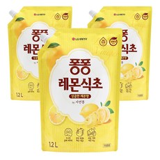 퐁퐁 레몬식초 주방세제 파우치형, 1.2L, 3개