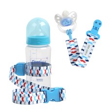 多功能奶嘴鍊夾, 小鬍子款藍色, 1入