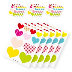 Yeonduaengdu 愛心綜合包裝飾貼紙 220p 組, 混色, 1套