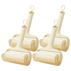 葉子小舖 輕奢風斜撕式滾輪黏毛器 奶油黃, 4支