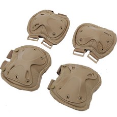 World25 軍用護膝 2p + 護肘保護墊 2p 套裝 AA233, 咖啡, 1套