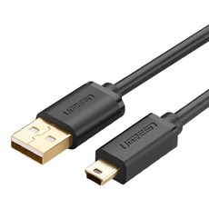 UGREEN 綠聯 USB-A-Mini USB傳輸線, 1.5m, 黑色, 1條
