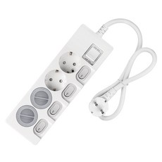 Sweet Home 獨立開關省電多接頭 4 端口 + 安全罩 2p 套裝, 0.7m, 混合色, 1套