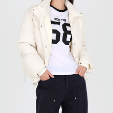 닷이프 여성용 너트 무광 레더 패딩 O24FW1-A1199