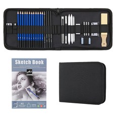 素描繪圖33件組 包含素描鉛筆 素描本 8B, 1套