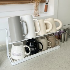 efactory Judy N 瀝水杯架收納架, 白色, 2層
