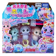 TAKARA TOMY 畫畫毛絨好朋友 甜蜜水果動物組, 1組, Multicolor