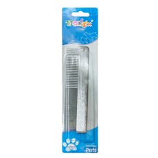 HELLO PET 哈囉佩特 寵物用寬平排梳 15.6cm, Silver, 1支