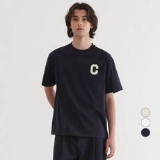 커버낫 남녀공용 쿨 코튼 샤인 C 로고 반팔 티셔츠