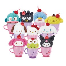 AURORA World 三麗鷗櫻桃奶油蘇打毛絨大頭吊飾 10件組, 1組, 11cm, 隨機出貨