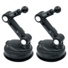 Red Bean 360度旋轉 2段關節 儀表板型 吸附支架, 2個, 黑色