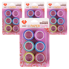 Bluemato 紙膠帶1 櫻花圖案 35007 6入, 紫色, 粉紅色, 綠色, 藍色, 黃色, 紅色, 4入