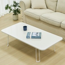 코멧 홈 국내생산 E0 LPM 1200X600 심플 라운드 접이식 사각 테이블, 화이트