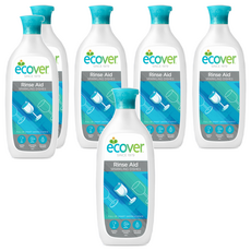 ecover 洗碗機專用光潔潤乾劑，亮晶晶，快乾，植物成分, 500ml, 6瓶