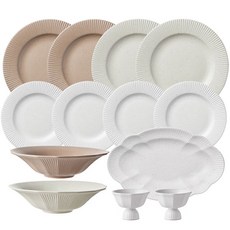 오덴세 시손느 양식기 4인 플레이팅세트, 지젤 화이트, 슬리핑 베이지, 레이몬다 로즈, 13종, 1세트