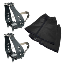 超輕量冰爪2件 + 短版綁腿2件組, 黑色