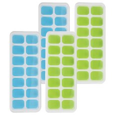 單顆取按壓式附蓋制冰盒, 藍色 + 綠色, 1組