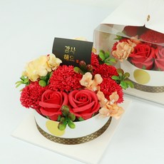 블뤼엔 비누꽃 감사와 그리움을 드리는 반전 머니 케이크, 레드, 1개