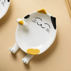 라임리빙 고양이 귀여운 냄비뚜껑 조리도구 받침대, 옐로우, 1개