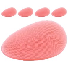 矽膠美妝毛孔清潔刷 NC_01_03, 粉紅色, 5個